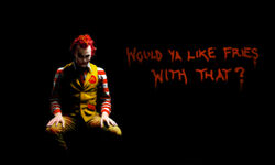  1boy batman_(series) dark dc_comics heath_ledger joker_(dc) male_focus mcdonald&#039;s parody ronald_mcdonald solo the_dark_knight 