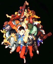  &gt;:( 4girls 6+boys :| akuma_(street_fighter) alex_(street_fighter) androgynous angry anklet armor bandana bandeau barefoot baseball_cap bikini black_background black_hair blonde_hair blue_dress boots bow bowtie bracelet bridal_gauntlets brothers bun_cover capcom china_dress chinese_clothes choker chun-li clenched_hands closed_mouth colored_skin dark_skin double_bun dougi dress dudley earrings elena_(street_fighter) everyone facial_hair fighting_stance fingerless_gloves flying_kick foreshortening frills frown gloves green_eyes hair_bun hat headband hugo_andore ibuki_(street_fighter) ikeno_daigo jacket jewelry ken_masters kicking knee_boots leather leather_jacket light-skinned_soles looking_at_viewer makoto_(street_fighter) mask moustache multiple_boys multiple_girls muscular necro_(street_fighter) official_art outline pants pantyhose pelvic_curtain q_(street_fighter) red_legwear red_skin remy_(street_fighter) ribbon ribbon_choker ring ryu_(street_fighter) sash sean_matsuda short_hair siblings side_slit sideburns sidelocks simple_background soles spiked_bracelet spikes standing street_fighter street_fighter_iii_(series) swimsuit thick_eyebrows thighlet tomboy topless_male torn_clothes turtleneck twelve urien v-shaped_eyebrows very_dark_skin white_hair yang_lee yun_lee 