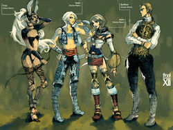  2boys 2girls ashelia_b&#039;nargin_dalmasca balthier final_fantasy final_fantasy_xii fran_(ff12) mos multiple_boys multiple_girls photoshop_(medium) revealing_clothes vaan_(ff12) viera 