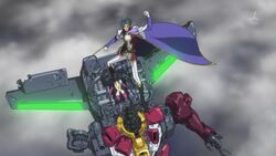  1boy anime_screenshot anya_alstreim cape cloud code_geass female jeremiah_gottwald knightmare_frame manly mecha mordred_(code_geass) robot 