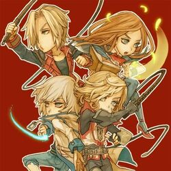  3boys artist_request castlevania:_dawn_of_sorrow castlevania:_lament_of_innocence castlevania:_portrait_of_ruin castlevania_(series) charlotte_aulin chibi crossover female jonathan_morris leon_belmont lowres multiple_boys photoshop_(medium) soma_cruz 