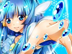  aoki_reika bad_id bad_pixiv_id blue_eyes blue_hair blue_theme bubble choker cure_beauty eyelashes female foreshortening hunakosi let&#039;s_go!_smile_precure!_(song) long_hair magical_girl precure smile smile_precure snowflakes solo 