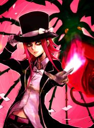  gloves hat izayoi_aki red_hair top_hat yellow_eyes yu-gi-oh! yugioh_5d&#039;s yuu-gi-ou_5d&#039;s 