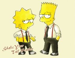  1boy bart_simpson female female lisa_simpson male parody pixiv_thumbnail simpsons ten_93 the_simpsons yellow_skin 