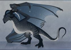  2019 blue_eyes claws digital_media_(artwork) dragon european_mythology feral grey_body grey_scales hi_res horn hydlunn male membrane_(anatomy) membranous_wings mythological_creature mythological_scalie mythology scales scalie solo spines tail teeth western_dragon wings wyvern 