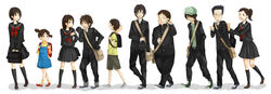  4girls 6+boys aiko_(dennou_coil) backpack bad_id bad_pixiv_id bag dennou_coil denpa_(dennou_coil) everyone gachagiri_(dennou_coil) glasses harakawa_ken&#039;ichi hashimoto_akira hashimoto_fumie highres multiple_boys multiple_girls namecchi_(dennou_coil) okonogi_kyouko okonogi_yuuko oyaji_(dennou_coil) randoseru satchel sawaguchi_daichi school_uniform smile tama_(songe) walking 