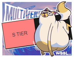  adventure_time ambiguous_gender anthro belly belly_jiggle big_belly blep cake_the_cat cartoon_network domestic_cat felid feline felis fluffy fluffy_tail gloves_(marking) jiggling leg_markings lidded_eyes mammal markings multiversus obese obese_anthro overweight overweight_anthro socks_(marking) solo spleeep tail tongue tongue_out toony 