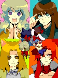  4boys 4girls animal_ears ann606 blonde_hair blush bow brown_hair cat_ears chibi cross-shaped_pupils glasses kamina_(ttgl) kinon_bachika mini_person miniboy multicolored_hair multiple_boys multiple_girls nia_teppelin rabbit_ears red_hair rossiu_adai simon_(ttgl) symbol-shaped_pupils tegaki tengen_toppa_gurren_lagann tsuuma two-tone_hair viral_(ttgl) yoko_littner 