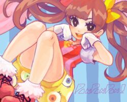  bad_drawr_id bad_id bad_link bow brown_hair eyeball female gloves hairbow ido_(monokuro69) kyary_pamyu_pamyu oekaki ponponpon puffy_sleeves smile twintails 