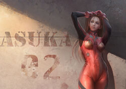  bodysuit brown_hair long_hair neon_genesis_evangelion skintight soryu_asuka_langley yueyue 