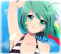  antennae bad_id bad_pixiv_id do_ri_(azukixx) female green_eyes green_hair short_hair smile solo swimsuit touhou wriggle_nightbug 