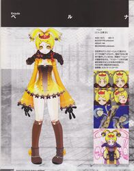  absurdres artbook blonde_hair character_profile ernula female highres mecha multiple_views non-web_source robot see-through senkou_no_ronde translation_request 