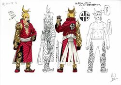  1boy alternate_costume concept_art kishimoto_masashi lars_alexandersson multiple_views reference_sheet tekken tekken_6 turnaround 