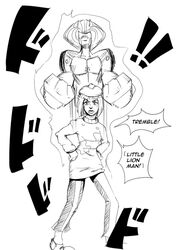  beret disney female goliath_the_lion hat jojo jojo&#039;s_bizarre_adventure jojo&#039;s_circus jojo_no_kimyou_na_bouken lips looking_at_viewer monochrome parody short_hair 