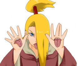  1boy blonde_hair deidara ikedon_(lildude88kid) male male_focus naruto solo 