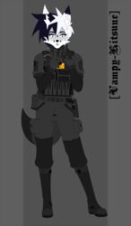  absurd_res anthro canid canine cellphone electronics fox gun handgun hi_res looking_at_object looking_at_phone male mammal military military_clothing naitokitsune phone pistol ranged_weapon solo weapon 