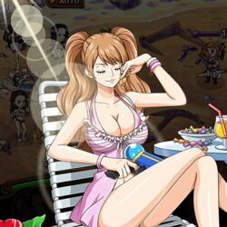  animated animated blue_eyes boa_hancock bodskih breasts brown_hair charlotte_pudding cleavage extra_eyes female long_hair one_piece solo third_eye 