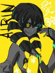  ai_rin anarchy_reigns black_hair blue_eyes detached_sleeves eyepatch flat_chest grey_skin max_anarchy 