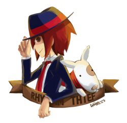  ?? ??_(artist) a_boy_and_his_dog canine fondue fondue_(rhythm_thief) fondue_the_dog phantom_r raphael raphael_(rhythm_thief) red_hair rhythm_thief short_hair sidekick 