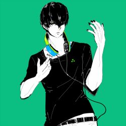  1boy anarchy_reigns black_hair black_shirt headphones max_anarchy nail_polish pixiv_manga_sample sega shirt zero zero_(max_anarchy) 