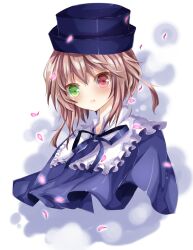  bad_id bad_pixiv_id brown_hair female frills green_eyes hat heterochromia kodona lolita_fashion nanase_nao petals pink_eyes porkpie_hat rozen_maiden short_hair solo souseiseki upper_body 