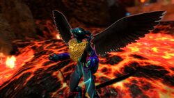  3d_(artwork) angry anthro bandai_namco canid canine chaos corrupt digimon digimon_(species) digital_media_(artwork) fox garry&#039;s_mod lava lordzbacon mammal monster renamon wings 