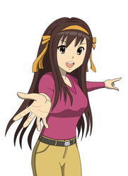  absurdres artsunday brown_eyes brown_hair female hairband highres long_hair open_mouth ribbon self-upload sunday suzumiya_haruhi suzumiya_haruhi_no_yuuutsu 