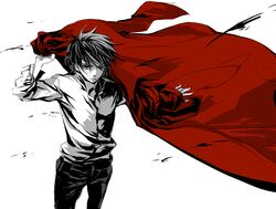  1boy adjusting_clothes black_hair coat commentary_request darren_shan hys122211 long_coat male_focus open_clothes open_coat short_hair solo the_saga_of_darren_shan vampire 