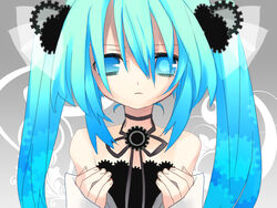  bad_id bad_pixiv_id bare_shoulders blue_eyes blue_hair female gears hanepochi hatsune_miku long_hair solo twintails vocaloid 