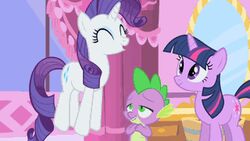  16:9 animated equid equine friendship_is_magic happy hasbro hop horse low_res mammal my_little_pony rarity_(mlp) screencap widescreen yay 