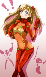  ! !! angel_(evangelion) bad_id bad_pixiv_id blue_eyes blush bodysuit bracer breasts cleavage clothes_writing covered_navel embarrassed english_text evangelion:_2.0_you_can_(not)_advance female gloves gradient_background groin hachisuzume_shijimi hair_ornament headgear hip_focus knees_together_feet_apart light_brown_hair long_hair looking_at_viewer multicolored_bodysuit multicolored_clothes neon_genesis_evangelion orange_bodysuit parted_lips photoshop_(medium) pilot_suit plugsuit raised_eyebrows rebuild_of_evangelion red_bodysuit sachiel_(evangelion) see-through see-through_cleavage shadow shamshel_(evangelion) small_breasts solo souryuu_asuka_langley standing test_plugsuit turtleneck two_side_up 