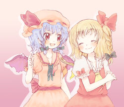  2girls alternate_hairstyle bad_id bad_pixiv_id braid flandre_scarlet multiple_girls photoshop_(medium) remilia_scarlet rias-shiki_kawaii siblings sisters touhou twin_braids 