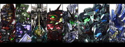  a_mituhashi absurdres alpha_azieru assault_visor beam_rifle blue_visor char&#039;s_counterattack char&#039;s_counterattack_-_beltorchika&#039;s_children chibi column_lineup commentary_request emblem energy_gun everyone geara_doga glowing glowing_eyes green_eyes gun gundam hi-nu_gundam highres holding holding_gun holding_weapon jagd_doga_gyunei_custom jegan letterboxed mecha mecha_focus mobile_suit nightingale_(gundam) no_humans nu_gundam one-eyed photoshop_(medium) pink_eyes re-gz robot sazabi science_fiction sd_gundam shield weapon yellow_eyes 