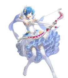  arrow_(projectile) blue_eyes blue_hair boots bow_(weapon) breasts bride circlet detached_collar dress feather_trim female fire_emblem fire_emblem:_the_binding_blade fire_emblem_heroes full_body hair_ornament hakou_(barasensou) high-low_skirt high_heel_boots high_heels highres holding holding_bow_(weapon) holding_weapon jewelry layered_skirt looking_away medium_breasts non-web_source official_art open_mouth shanna_(bridal)_(fire_emblem) shanna_(fire_emblem) short_hair skirt solo strapless strapless_dress tachi-e thigh_boots thighhighs transparent_background weapon wedding_dress white_dress white_footwear 