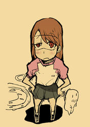  brown_eyes brown_hair dennou_coil dowman_sayman female glasses hashimoto_fumie oyaji_(dennou_coil) photoshop_(medium) skirt solo 