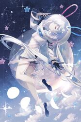  andromeda_(constellation) animal_ears aono_99 aquarius_(constellation) astronaut bad_id bad_pixiv_id big_dipper cancer_(constellation) commentary constellation corvus_(constellation) cygnus_(constellation) female full_body gemini_(constellation) heterochromia highres libra_(constellation) moon moon_phases original pale_skin pegasus_(constellation) pink_eyes pisces_(constellation) purple_eyes rabbit rabbit_ears rabbit_girl sagittarius_(constellation) scorpius_(constellation) see-through sky solo space spacesuit star_(sky) star_(symbol) starry_sky starry_sky_print twintails white_hair 