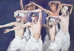  5boys ballet commentary_request fabulous faux_traditional_media gundam gym_ghingnham hands harry_ord joseph_yaht keith_laijie laura22 loran_cehack male_focus manly multiple_boys parody swan_lake turn_a_gundam 