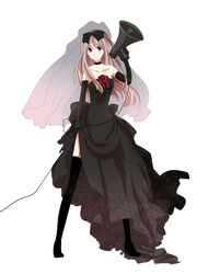  axis_powers_hetalia bad_id bad_pixiv_id belarus_(hetalia) black_dress blonde_hair dark_bride dress elbow_gloves female floral_print gloves iseri koi_wa_sensou_(vocaloid) long_hair megaphone parody solo vocaloid wedding_dress 