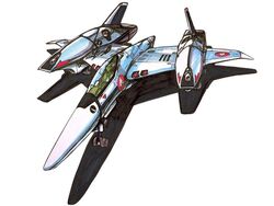  1980s_(style) aircraft airplane choujikuu_yousai_macross energy_cannon jet kawamori_shouji macross macross_flashback_2012 marker_(medium) no_humans official_art production_art retro_artstyle scan science_fiction simple_background solo traditional_media variable_fighter vehicle_focus vf-4 vfx-4 