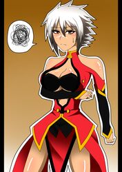  blazblue blazblue:_chronophantasma bullet_(blazblue) dark_skin female litchi_faye_ling litchi_faye_ling_(cosplay) white_hair 