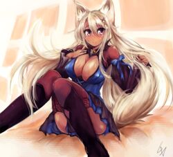  animal_ears female fox_ears fox_tail long_hair sakura_spirit sakurano_machiko tail 