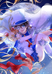  crossover kaitou_kid magic_kaito megane sailor_moon tsukino_usagi tsuna2727 weapon 