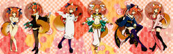  11352ae 6+girls amaterasu_(fate) animal_ears apron bikini breasts cleavage closed_eyes commentary_request costume_chart dancer dress fate/extra fate/extra_ccc fate_(series) fox_ears fox_tail japanese_clothes long_hair medium_breasts multiple_girls multiple_persona official_alternate_costume orange_hair partial_commentary photoshop_(medium) smile swimsuit tail tamamo_(fate) tamamo_no_mae_(fate/extra) tamamo_no_mae_(sable_mage)_(fate) tamamo_no_mae_(sexy_bikini)_(fate) tamamo_no_mae_(spring_casual)_(fate) umbrella yellow_eyes 