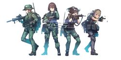  4girls absurdres acog adaptive_combat_rifle aiming assault_rifle backpack backwards_hat bag baseball_cap beretta_93r black_soldier blue_eyes boonie_hat boots brown_hair buckle carabiner casing_ejection check_translation chinese_commentary chinese_text commentary_request english_text field_radio fingerless_gloves firing glasses gloves gun handgun hat headset highres knee_pads load_bearing_vest military military_operator military_uniform multiple_girls original patch ponytail red_eyes reflex_sight remington_arms rifle shell_casing short_hair silver_hair simple_background snap-fit_buckle suppressor translation_request trigger_discipline uniform vertical_foregrip weapon weapon_request white_background wire_cutters 