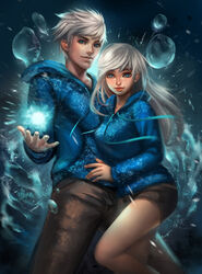  artist_request blue_eyes energy_ball female genderswap_(mtf) hood hood_down hoodie ice jack_frost_(rise_of_the_guardians) lips long_hair long_sleeves looking_at_viewer matching_outfit outstretched_hand pants rise_of_the_guardians rule_63 short_hair shorts silver_hair smile source_request standing white_hair 