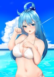  aqua_(kono_subarashii_sekai_ni_shukufuku_wo!) bikini_top kono_subarashii_sekai_ni_shukufuku_wo! neko_no_suke_(nekoneco118) swimsuits 