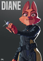  4_fingers absurd_res anthro bodysuit breasts canid canine cheek_tuft claws clothed clothing diamond_(gem) diamond_ring diane_foxington digital_media_(artwork) dimond dreamworks el-k english_text eyebrow_piercing eyebrows facial_piercing facial_tuft female fingers fox fur gem green_eyes hi_res jewelry jumpsuit looking_at_viewer mammal orange_body orange_fur piercing pouch_(clothing) ring simple_background skinsuit smile smiling_at_viewer solo tactical_belt text the_bad_guys tight_clothing tuft 