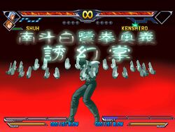  1boy commentary_request fake_screenshot fighting_game fixxxer0526 hokuto_no_ken hokuto_no_ken:_shinpan_no_sousousei_kengou_retsuden kenshiro shu_(hokuto_no_ken) 