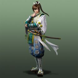  1boy jiang_wei katana shin_sangoku_musou sword ushiwakamaru weapon 