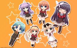  akabeisoft2 alpha asami_asami blood chibi school_uniform thighhighs w.l.o._sekai_renai_kikou wallpaper 